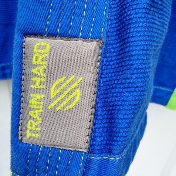 Sanabul Kid's Kimono / GI Top Size K3 Blue and Green - Picture 6 of 6